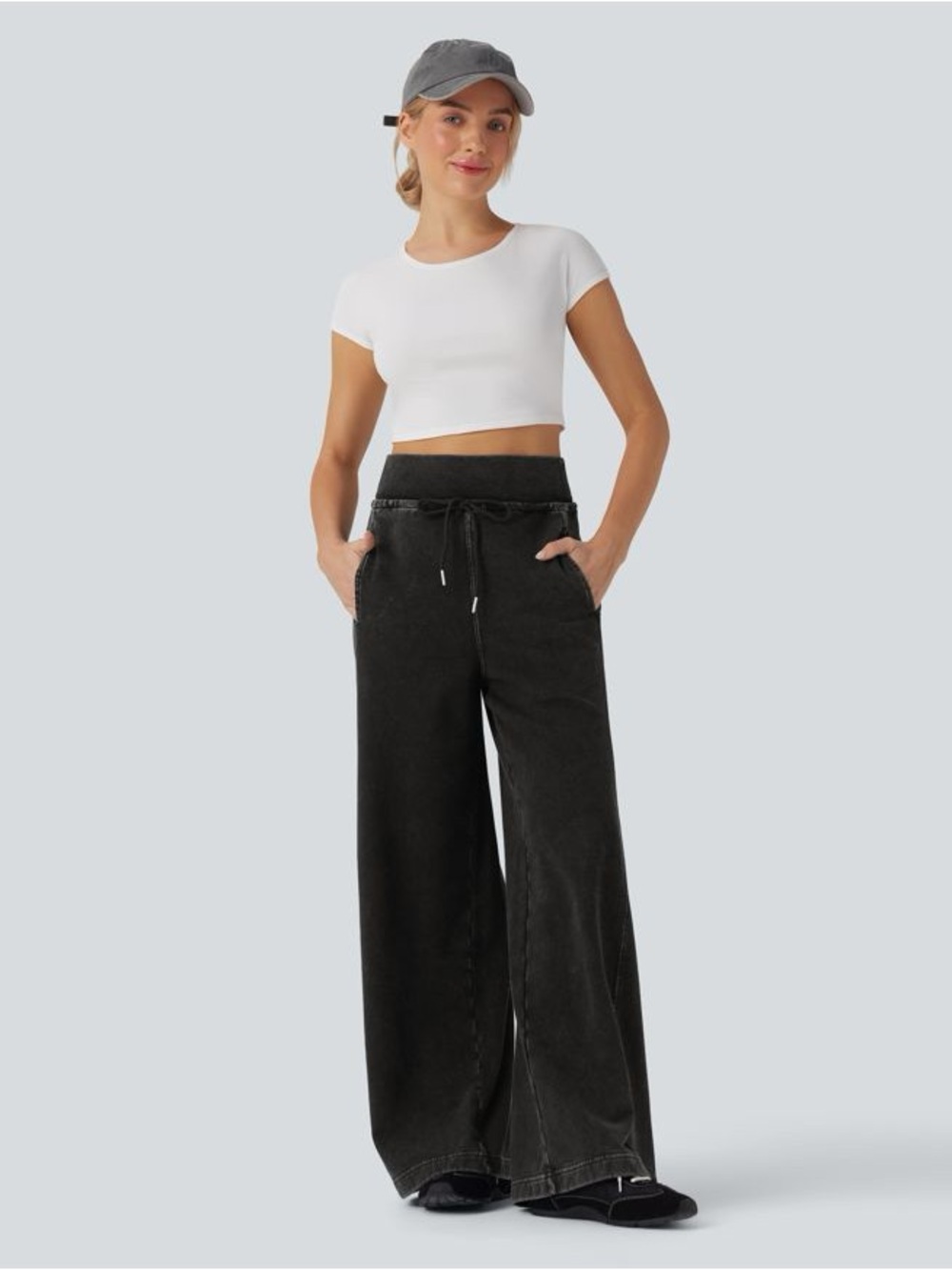 NWT Halara Flex French Terry Baggy Sweatpants in Phantom Denim Sz M - Picture 4 of 15